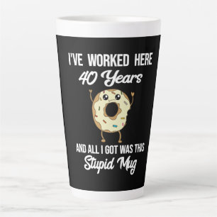 Caneca De Café Latte Aniversário de Trabalho de 40 anos Apreciação Dom.