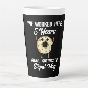 Caneca De Café Latte Aniversário de Trabalho de 5 Anos Apreciação do Fu