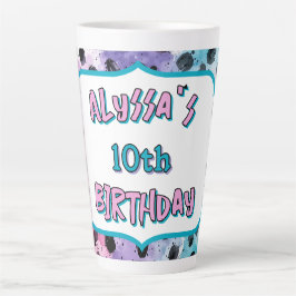 Caneca De Café Latte Aniversário do Pastel Dalmaciano Whimsical