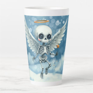 Caneca De Café Latte Anjo Esqueleto – O Lado Doce do Além-túmulo.