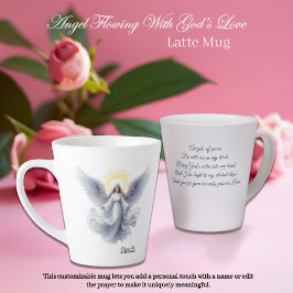 Caneca De Café Latte Anjo fluindo com o amor de Deus