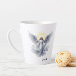 Caneca De Café Latte Anjo fluindo com o amor de Deus