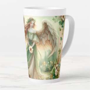 Caneca De Café Latte Anjo Serenidade do Trevo