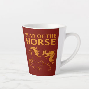 Caneca De Café Latte Ano Novo Chinês do Zodíaco 2026 Cavalo