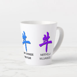 Caneca De Café Latte Ano Novo Chinês Personalizado do OX