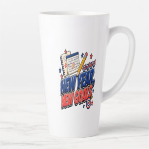 Caneca De Café Latte Ano Novo, Novos Objetivos