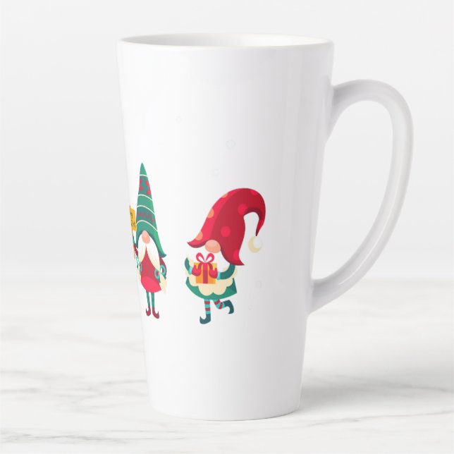 Caneca De Café Latte Anões desejam Feliz Natal (Direita)
