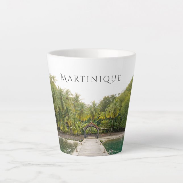 Caneca De Café Latte Anse Noire (Black sand beach), Martinique travel (Frente)