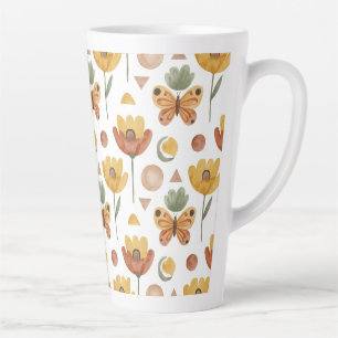 Caneca De Café Latte Antes das Pétalas e Asas