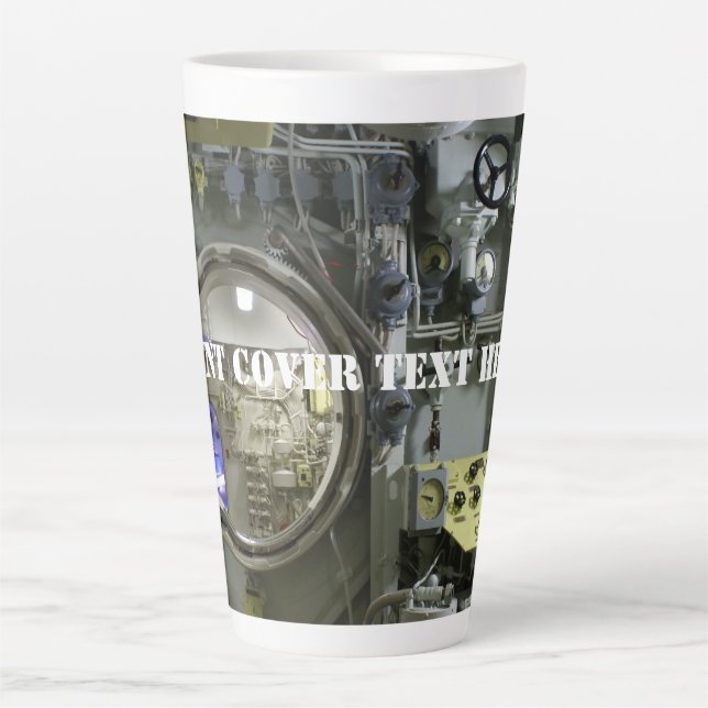 Caneca De Café Latte antigo submarino retro (Frente)