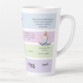 Caneca De Café Latte AntiStress Serene Meditation Midfulness