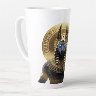 Caneca De Café Latte Anúbis – Guardião do Além   Mitologia Egípcia
