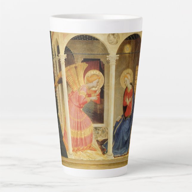 Caneca De Café Latte Anúncio de Fra Angélico, Renascença de Belas Artes (Frente)