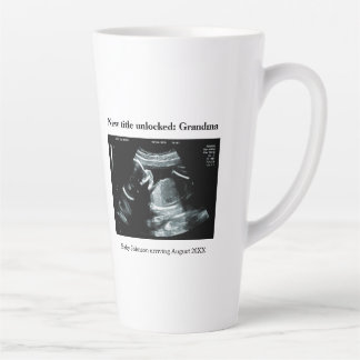 Caneca De Café Latte Anúncio de Gravidez por Ultrassom – Vovó vai ser