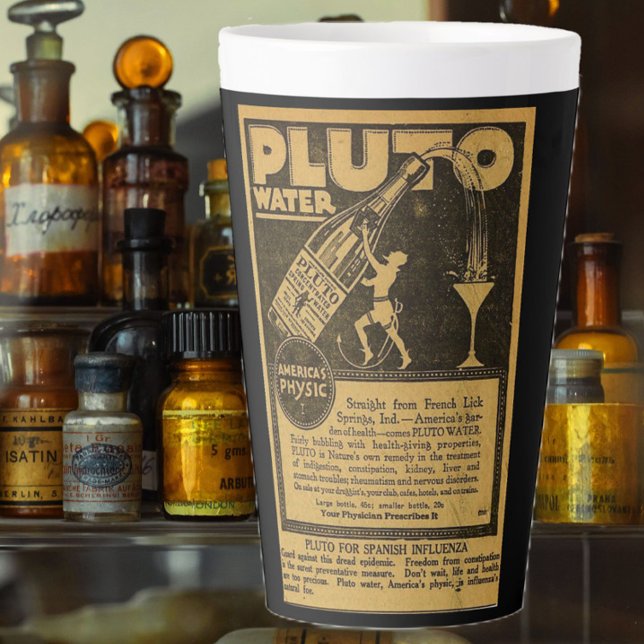 Caneca De Café Latte Anúncio de medicação tônica contra a gripe espanho (Criador carregado)