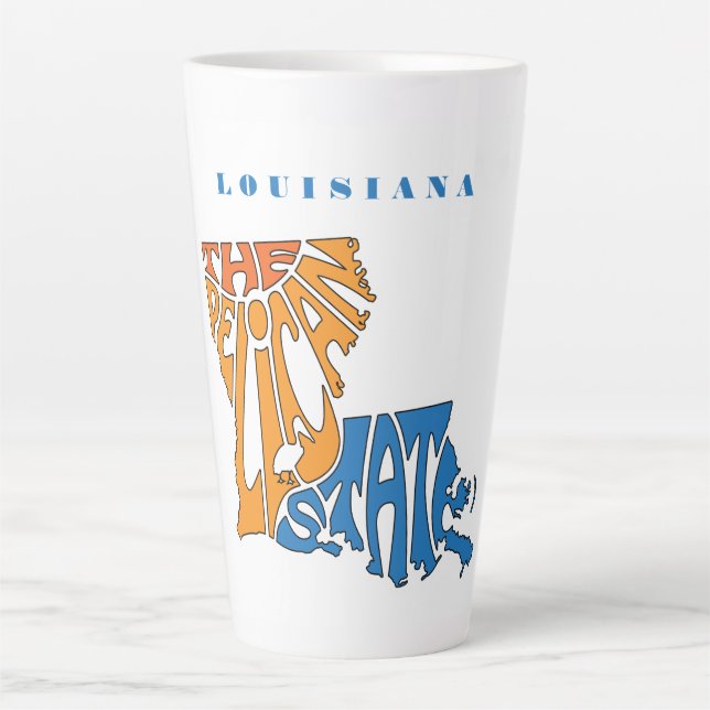 Caneca De Café Latte Apelido Louisiana Word Art (Frente)