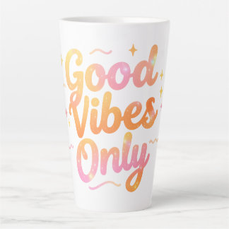 Caneca De Café Latte Apenas Boas Vibrações Citação Colorida Presente De