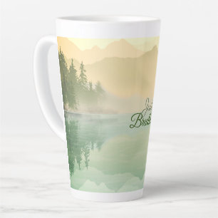 Caneca De Café Latte Apenas Respire a floresta de montanha Dourada Cof