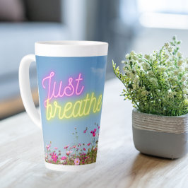 Caneca De Café Latte Apenas Respire a Vintage Angel Altered Art