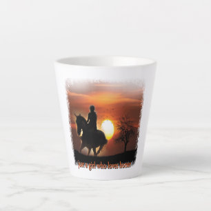 Caneca De Café Latte apenas uma garota que ama cavalos