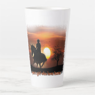Caneca De Café Latte apenas uma garota que ama cavalos