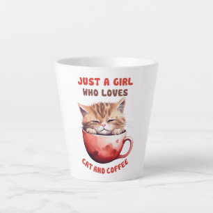 Caneca De Café Latte Apenas uma garota que ama gatos e café (2)