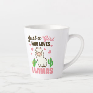 Caneca De Café Latte apenas uma garota que ama lhamas bonitinhas