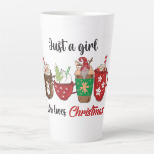 Caneca De Café Latte Apenas Uma Garota Que Ama O Natal