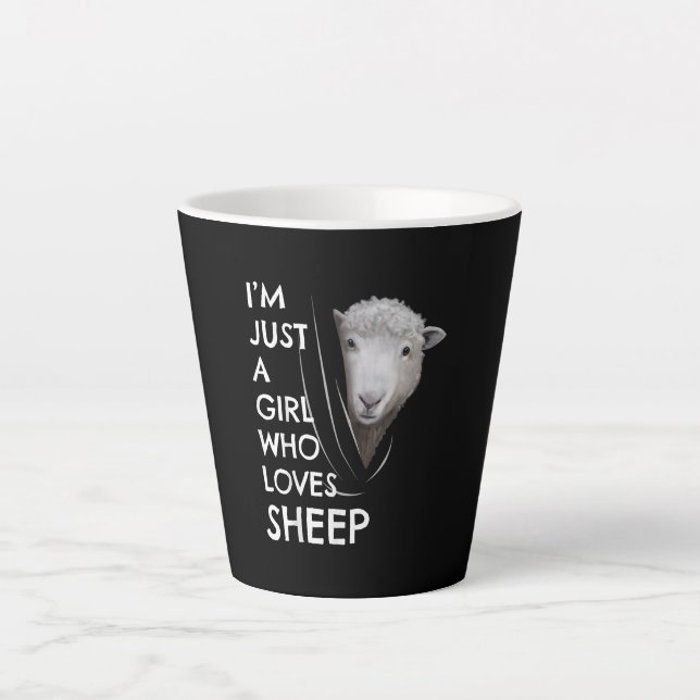 Caneca De Café Latte Apenas Uma Menina Que Adora Ovelha | Presente dos  (Frente)