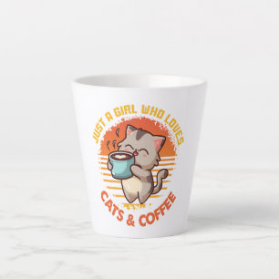 Caneca De Café Latte Apenas Uma Menina Que Ama Cats E Café