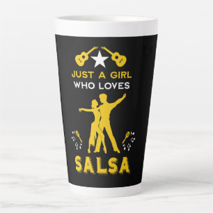Caneca De Café Latte Apenas Uma Menina Que Ama Salsa Dance