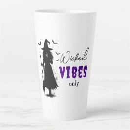Caneca De Café Latte "Apenas Víblias Malvadas" - Bruxa Negra Halloween 