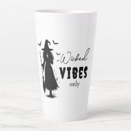 Caneca De Café Latte "Apenas Víblias Malvadas" - Bruxa Negra Halloween 