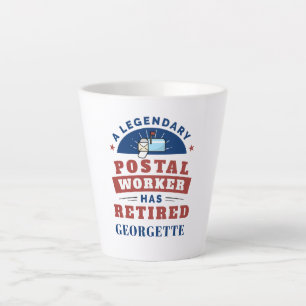 Caneca De Café Latte Aposentação do Correio do Trabalhador Postal Apo