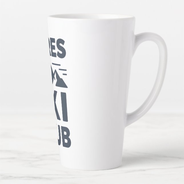 Caneca De Café Latte Apres Ski Club Mountain Logo - Custom Mens Winter  (Direita)