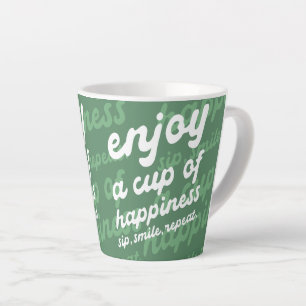 Caneca De Café Latte Aproveite uma taça de felicidade Caneta Lateral