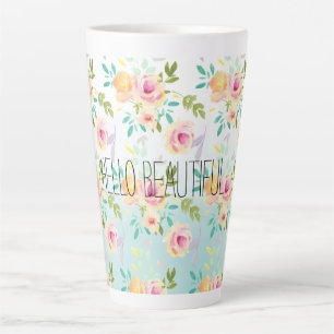 Caneca De Café Latte Aqua Ombre Amarelo-rosa