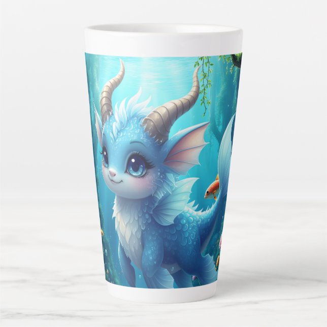 Caneca De Café Latte Aqualumi – Keeper of Coral Dreams.  (Frente)