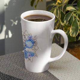 Caneca De Café Latte Aquarela Aquário Astrologia Zodíaco | Monograma