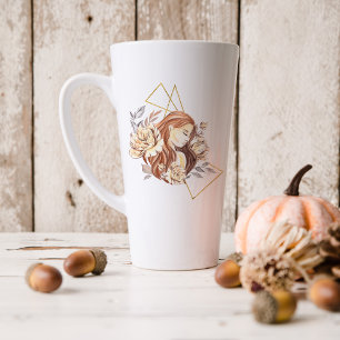 Caneca De Café Latte Aquarela Virgem Astrologia Signo do Zodíaco   Mono
