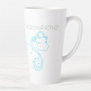 Caneca De Café Latte Aquarius Zodiac Design - Arte Astrologica Única pa