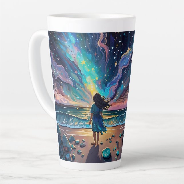 Caneca De Café Latte aquele que procura aprisionar as estrelas. (Ângulo esquerdo)