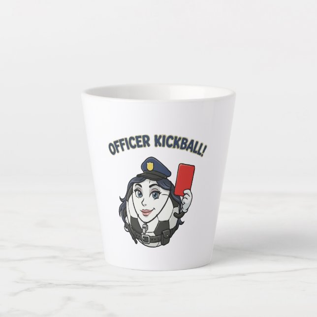 Caneca De Café Latte Árbitro de Futebol de Kickball (Frente)