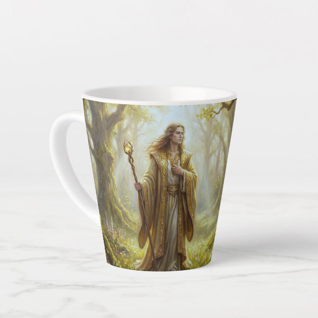Caneca De Café Latte  Arcane Wanderer in Enchanted Forest (Ângulo esquerdo)