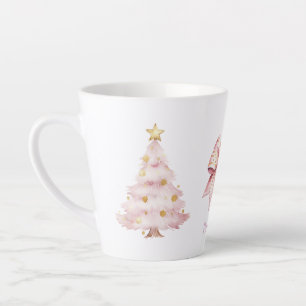 Caneca De Café Latte Arco de Árvore de Natal Rosa