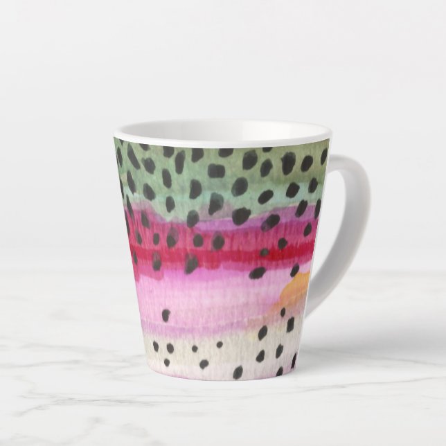 Caneca De Café Latte Arco-Íris — Pincel de Pesca (Ângulo direito)