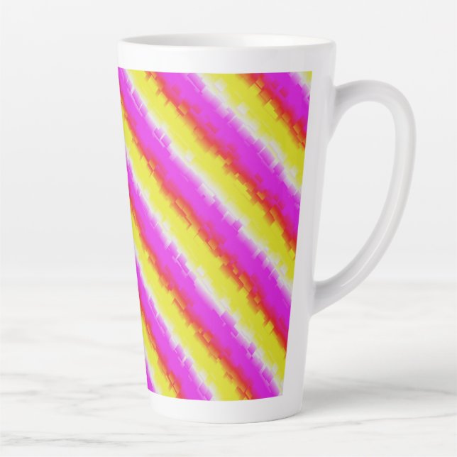 Caneca De Café Latte Ardeco-Arco-Íris, Cor-de-rosa Amarelo (Direita)