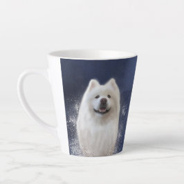 Caneca De Café Latte Ari, a coleção Samoyed BLUE