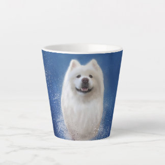 Caneca De Café Latte Ari, a coleção Samoyed BLUE