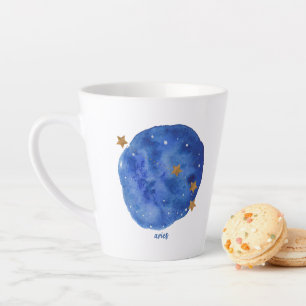 Caneca De Café Latte Aries Watercolor Night Sky Constulation Zodiac